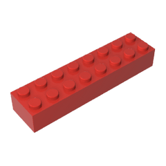 Brick 2 x 8 #93888 Brick 2 x 8 #93888 - 10-Red Lego Block Sets Alternative