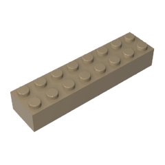 Brick 2 x 8 #93888 Brick 2 x 8 #93888 - 34-Dark Tan Lego Block Sets Alternative