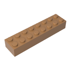 Brick 2 x 8 #93888 Brick 2 x 8 #93888 - 84-Medium Dark Flesh Lego Block Sets Alternative
