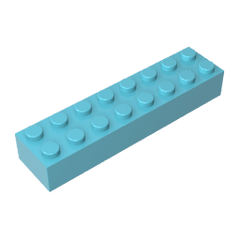 Brick 2 x 8 #93888 Brick 2 x 8 #93888 - 46-Medium Azure Lego Block Sets Alternative