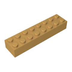 Brick 2 x 8 #93888 Brick 2 x 8 #93888 - 35-Pearl Gold Lego Block Sets Alternative