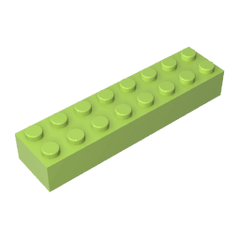 Brick 2 x 8 #93888 Brick 2 x 8 #93888 - 42-Lime Lego Block Sets Alternative