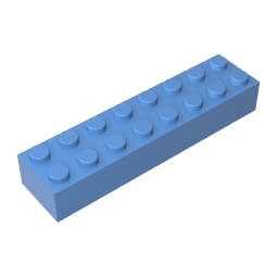 Brick 2 x 8 #93888 Brick 2 x 8 #93888 - 52-Medium Blue Lego Block Sets Alternative