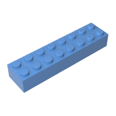 Brick 2 x 8 #93888 Brick 2 x 8 #93888 - 52-Medium Blue Lego Block Sets Alternative