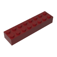 Brick 2 x 8 #93888 Brick 2 x 8 #93888 - 14-Dark Red Lego Block Sets Alternative