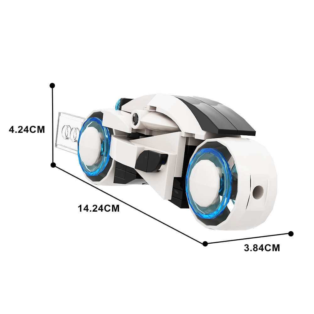 Tron: lightcycle & Classic Recognizer MOC Building Block Bricks |MocPixel Tron: lightcycle & Classic Recognizer MOC Building Block Bricks |MocPixel - 67PCS White Lego Block Sets Alternative