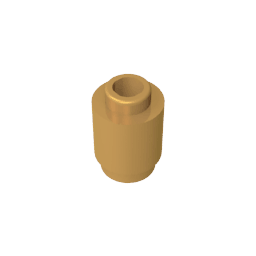 Brick Round 1 x 1 Open Stud #3062 Brick Round 1 x 1 Open Stud #3062 - 35-Pearl Gold Lego Block Sets Alternative