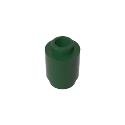 Brick Round 1 x 1 Open Stud #3062 Brick Round 1 x 1 Open Stud #3062 - 47-Dark Green Lego Block Sets Alternative