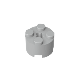 Brick Round 2 x 2 with Axle Hole #6143 Brick Round 2 x 2 with Axle Hole #6143 - 71-Light Bluish Gray Lego Block Sets Alternative