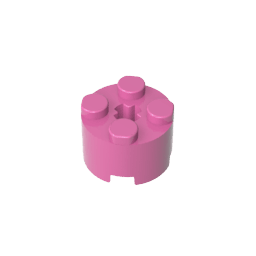 Brick Round 2 x 2 with Axle Hole #6143 Brick Round 2 x 2 with Axle Hole #6143 - 12-Dark Pink Lego Block Sets Alternative