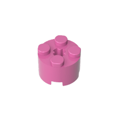 Brick Round 2 x 2 with Axle Hole #6143 Brick Round 2 x 2 with Axle Hole #6143 - 12-Dark Pink Lego Block Sets Alternative