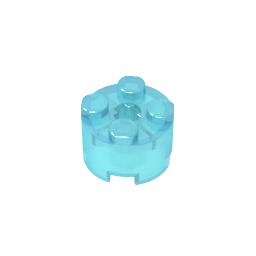 Brick Round 2 x 2 with Axle Hole #6143 Brick Round 2 x 2 with Axle Hole #6143 - 152-Trans Light Blue Lego Block Sets Alternative