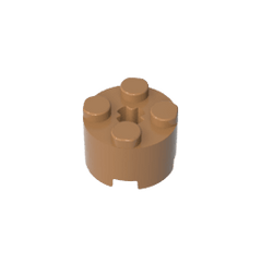 Brick Round 2 x 2 with Axle Hole #6143 Brick Round 2 x 2 with Axle Hole #6143 - 84-Medium Dark Flesh Lego Block Sets Alternative