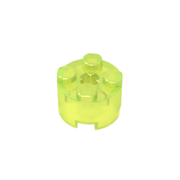 Brick Round 2 x 2 with Axle Hole #6143 Brick Round 2 x 2 with Axle Hole #6143 - 141-Trans Neon Green Lego Block Sets Alternative