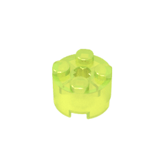 Brick Round 2 x 2 with Axle Hole #6143 Brick Round 2 x 2 with Axle Hole #6143 - 141-Trans Neon Green Lego Block Sets Alternative