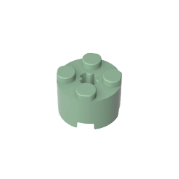 Brick Round 2 x 2 with Axle Hole #6143 Brick Round 2 x 2 with Axle Hole #6143 - 48-Sand Green Lego Block Sets Alternative