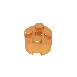 Brick Round 2 x 2 with Axle Hole #6143 Brick Round 2 x 2 with Axle Hole #6143 - 120-Trans Orange Lego Block Sets Alternative