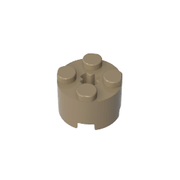 Brick Round 2 x 2 with Axle Hole #6143 Brick Round 2 x 2 with Axle Hole #6143 - 34-Dark Tan Lego Block Sets Alternative