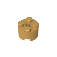 Brick Round 2 x 2 with Axle Hole #6143 Brick Round 2 x 2 with Axle Hole #6143 - 35-Pearl Gold Lego Block Sets Alternative
