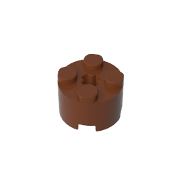 Brick Round 2 x 2 with Axle Hole #6143 Brick Round 2 x 2 with Axle Hole #6143 - 81-Reddish Brown Lego Block Sets Alternative