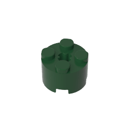 Brick Round 2 x 2 with Axle Hole #6143 Brick Round 2 x 2 with Axle Hole #6143 - 47-Dark Green Lego Block Sets Alternative