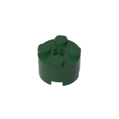 Brick Round 2 x 2 with Axle Hole #6143 Brick Round 2 x 2 with Axle Hole #6143 - 47-Dark Green Lego Block Sets Alternative