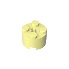 Brick Round 2 x 2 with Axle Hole #6143 Brick Round 2 x 2 with Axle Hole #6143 - 33-Bright Light Yellow Lego Block Sets Alternative