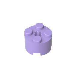 Brick Round 2 x 2 with Axle Hole #6143 Brick Round 2 x 2 with Axle Hole #6143 - 63-Lavender Lego Block Sets Alternative
