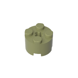 Brick Round 2 x 2 with Axle Hole #6143 Brick Round 2 x 2 with Axle Hole #6143 - 49-Olive Green Lego Block Sets Alternative