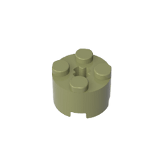 Brick Round 2 x 2 with Axle Hole #6143 Brick Round 2 x 2 with Axle Hole #6143 - 49-Olive Green Lego Block Sets Alternative