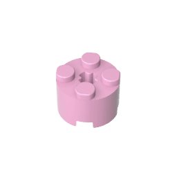 Brick Round 2 x 2 with Axle Hole #6143 Brick Round 2 x 2 with Axle Hole #6143 - 11-Bright Pink Lego Block Sets Alternative