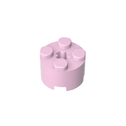 Brick Round 2 x 2 with Axle Hole #6143 Brick Round 2 x 2 with Axle Hole #6143 - 17-Pale Pink Lego Block Sets Alternative