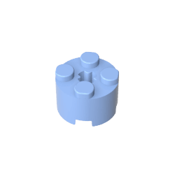 Brick Round 2 x 2 with Axle Hole #6143 Brick Round 2 x 2 with Axle Hole #6143 - 53-Bright Light Blue Lego Block Sets Alternative