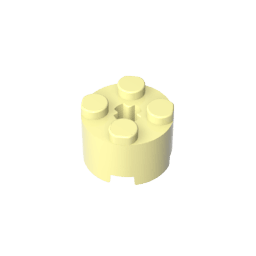 Brick Round 2 x 2 with Axle Hole #6143 Brick Round 2 x 2 with Axle Hole #6143 - 29-Pale Yellow Lego Block Sets Alternative