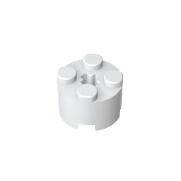 Brick Round 2 x 2 with Axle Hole #6143 Brick Round 2 x 2 with Axle Hole #6143 - 91-White Lego Block Sets Alternative