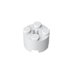 Brick Round 2 x 2 with Axle Hole #6143 Brick Round 2 x 2 with Axle Hole #6143 - 91-White Lego Block Sets Alternative
