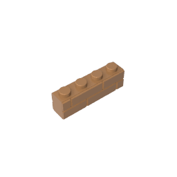Brick Special 1 x 4 with Masonry Brick Profile #15533 Brick Special 1 x 4 with Masonry Brick Profile #15533 - 84-Medium Dark Flesh Lego Block Sets Alternative