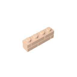 Brick Special 1 x 4 with Masonry Brick Profile #15533 Brick Special 1 x 4 with Masonry Brick Profile #15533 - 32-Light Flesh Lego Block Sets Alternative