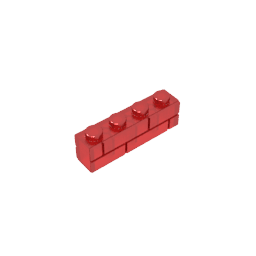 Brick Special 1 x 4 with Masonry Brick Profile #15533 Brick Special 1 x 4 with Masonry Brick Profile #15533 - 110-Trans Red Lego Block Sets Alternative