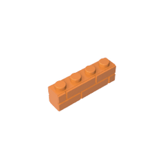 Brick Special 1 x 4 with Masonry Brick Profile #15533 Brick Special 1 x 4 with Masonry Brick Profile #15533 - 21-Orange Lego Block Sets Alternative