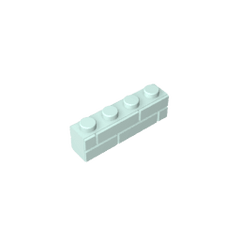 Brick Special 1 x 4 with Masonry Brick Profile #15533 Brick Special 1 x 4 with Masonry Brick Profile #15533 - 45-Light Aqua Lego Block Sets Alternative