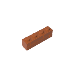 Brick Special 1 x 4 with Masonry Brick Profile #15533 Brick Special 1 x 4 with Masonry Brick Profile #15533 - 83-Dark Orange Lego Block Sets Alternative