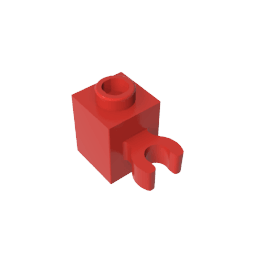 Brick Special 1 x 1 with Clip Vertical [Thick U Clip, Solid Stud] #60475 Brick Special 1 x 1 with Clip Vertical [Thick U Clip, Solid Stud] #60475 - 10-Red Lego Block Sets Alternative
