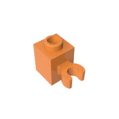 Brick Special 1 x 1 with Clip Vertical [Thick U Clip, Solid Stud] #60475 Brick Special 1 x 1 with Clip Vertical [Thick U Clip, Solid Stud] #60475 - 21-Orange Lego Block Sets Alternative