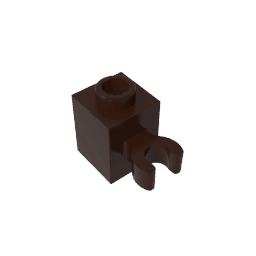 Brick Special 1 x 1 with Clip Vertical [Thick U Clip, Solid Stud] #60475 Brick Special 1 x 1 with Clip Vertical [Thick U Clip, Solid Stud] #60475 - 82-Dark Brown Lego Block Sets Alternative