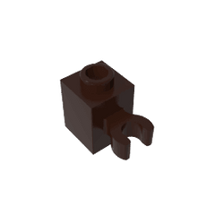 Brick Special 1 x 1 with Clip Vertical [Thick U Clip, Solid Stud] #60475 Brick Special 1 x 1 with Clip Vertical [Thick U Clip, Solid Stud] #60475 - 82-Dark Brown Lego Block Sets Alternative
