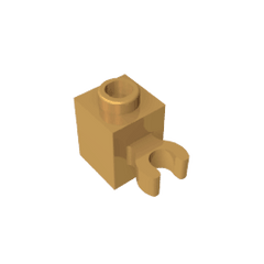 Brick Special 1 x 1 with Clip Vertical [Thick U Clip, Solid Stud] #60475 Brick Special 1 x 1 with Clip Vertical [Thick U Clip, Solid Stud] #60475 - 35-Pearl Gold Lego Block Sets Alternative