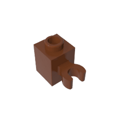 Brick Special 1 x 1 with Clip Vertical [Thick U Clip, Solid Stud] #60475 Brick Special 1 x 1 with Clip Vertical [Thick U Clip, Solid Stud] #60475 - 81-Reddish Brown Lego Block Sets Alternative