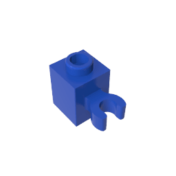 Brick Special 1 x 1 with Clip Vertical [Thick U Clip, Solid Stud] #60475 Brick Special 1 x 1 with Clip Vertical [Thick U Clip, Solid Stud] #60475 - 50-Blue Lego Block Sets Alternative