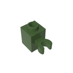 Brick Special 1 x 1 with Clip Vertical [Thick U Clip, Solid Stud] #60475 Brick Special 1 x 1 with Clip Vertical [Thick U Clip, Solid Stud] #60475 - 41-Tarmac Lego Block Sets Alternative